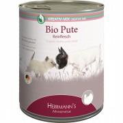 24er-SET 100% Bio Pute 800g Hund und Katze Nassfutter Herrmann